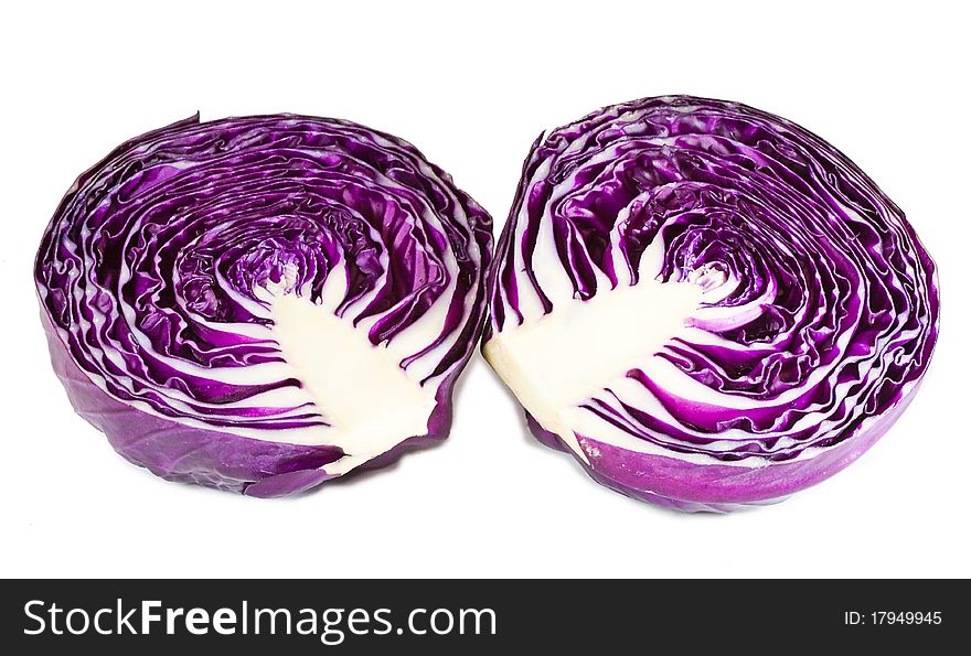 Red cabbages isolated on white