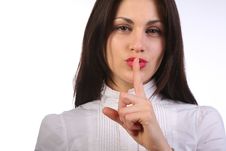 Businesswoman Gesturing To Silence Stock Images Businesswoman Gesturing To Silence Stock Images