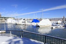 Boats And Winter Marina Stock Photo Boats And Winter Marina Stock Photo