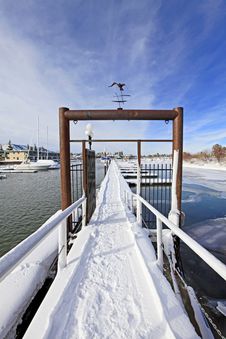 Gates And Winter Marina Stock Images Gates And Winter Marina Stock Images
