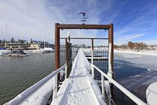 Gates In To Winter Marina Royalty Free Stock Photos Gates In To Winter Marina Royalty Free Stock Photos