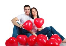 Young Couple With A Hearts Royalty Free Stock Images