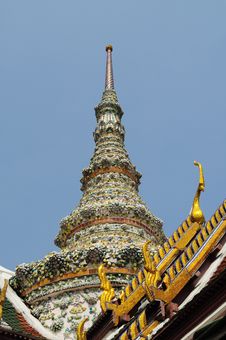 Glazed Tile Chedi In Thai Traditional Style Stock Photo Glazed Tile Chedi In Thai Traditional Style Stock Photo