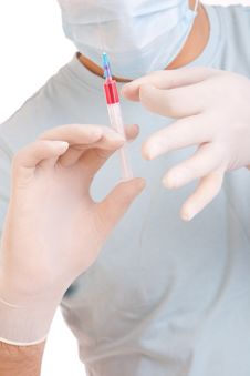 Medical Syringe In Hands Royalty Free Stock Photo