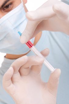 Medical Syringe In Hands Royalty Free Stock Photography Medical Syringe In Hands Royalty Free Stock Photography