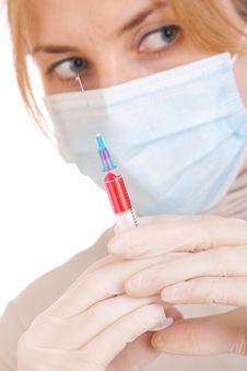 Medical Syringe In Hands Royalty Free Stock Photos
