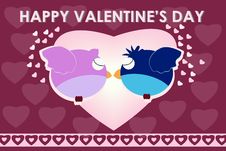 Bird Kiss Valentine Card Stock Photos Bird Kiss Valentine Card Stock Photos
