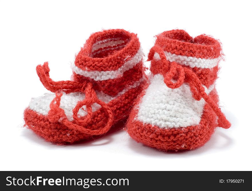 Children's boots on a white background