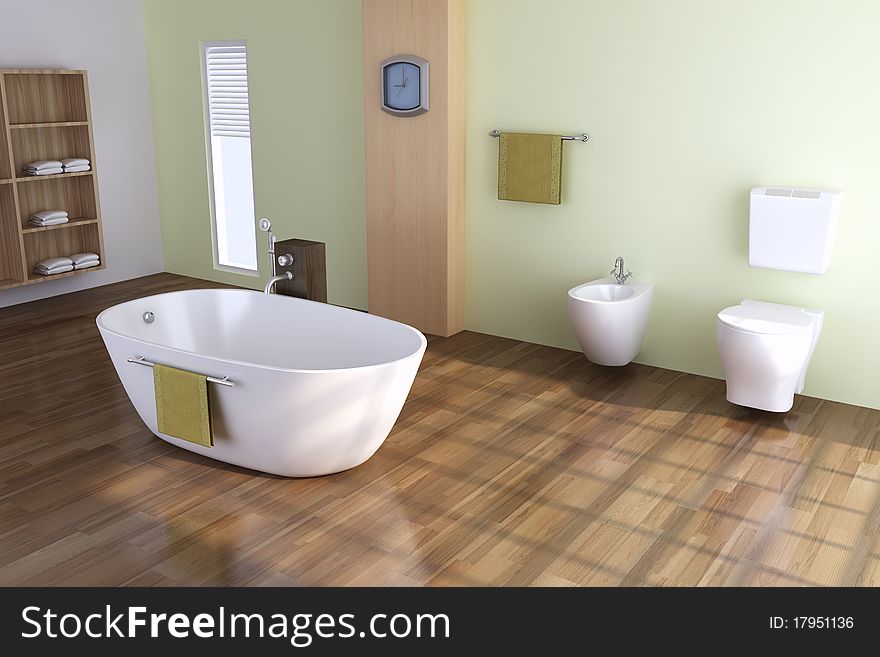 The 3d rendering indoor contemporary toilet. The 3d rendering indoor contemporary toilet
