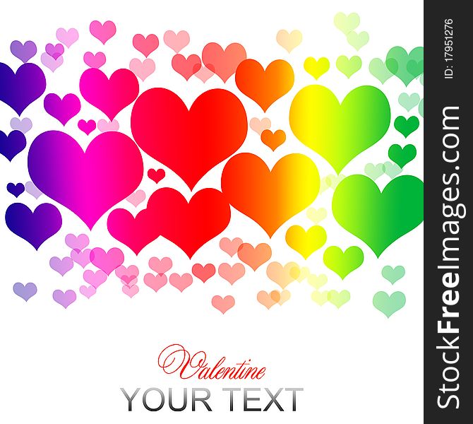 Colorful background made of hearts