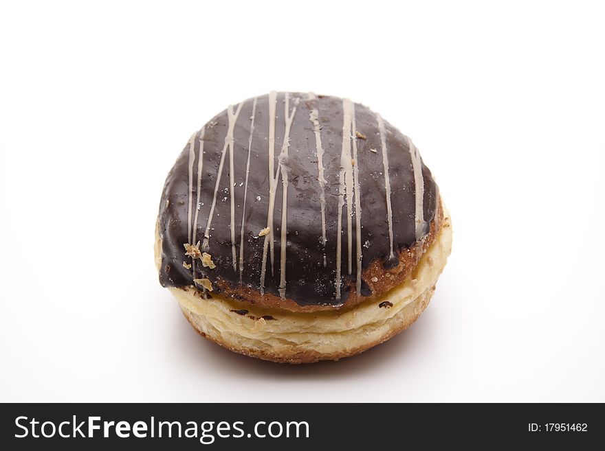 Donut with chocolates of glaze and filling