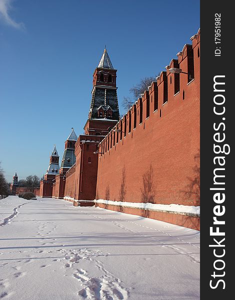Russia, Towers of the Moscow Kremlin.