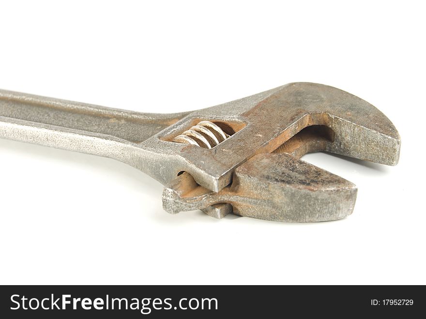 Adjustable spanner, is isolated on a white background