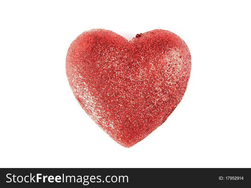 Red heart, is isolated on a white background