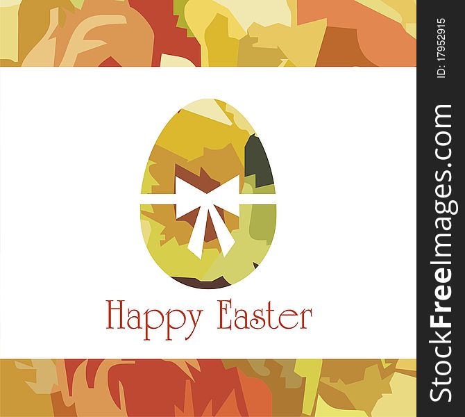 Postcard with Easter egg on colorful background. Vector illustration. Postcard with Easter egg on colorful background. Vector illustration.