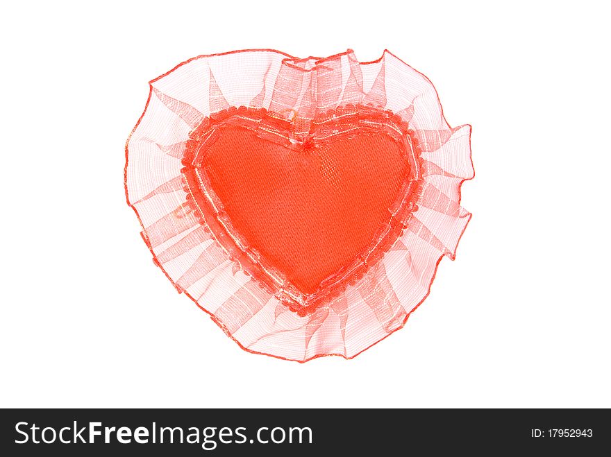 Red heart, is isolated on a white background