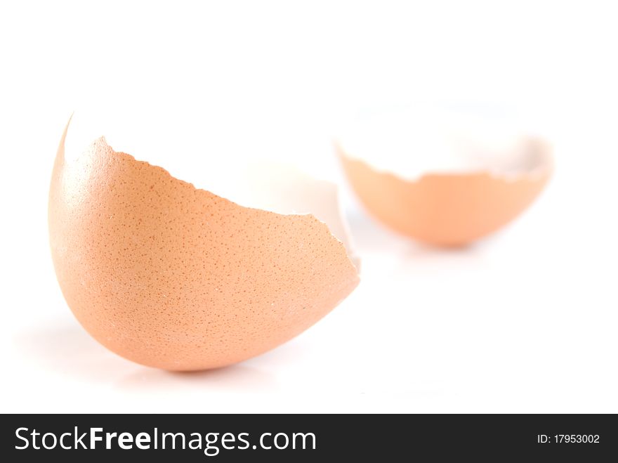 Egg shell, is isolated on a white background