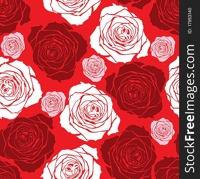 Seamless floral background with roses. Seamless floral background with roses