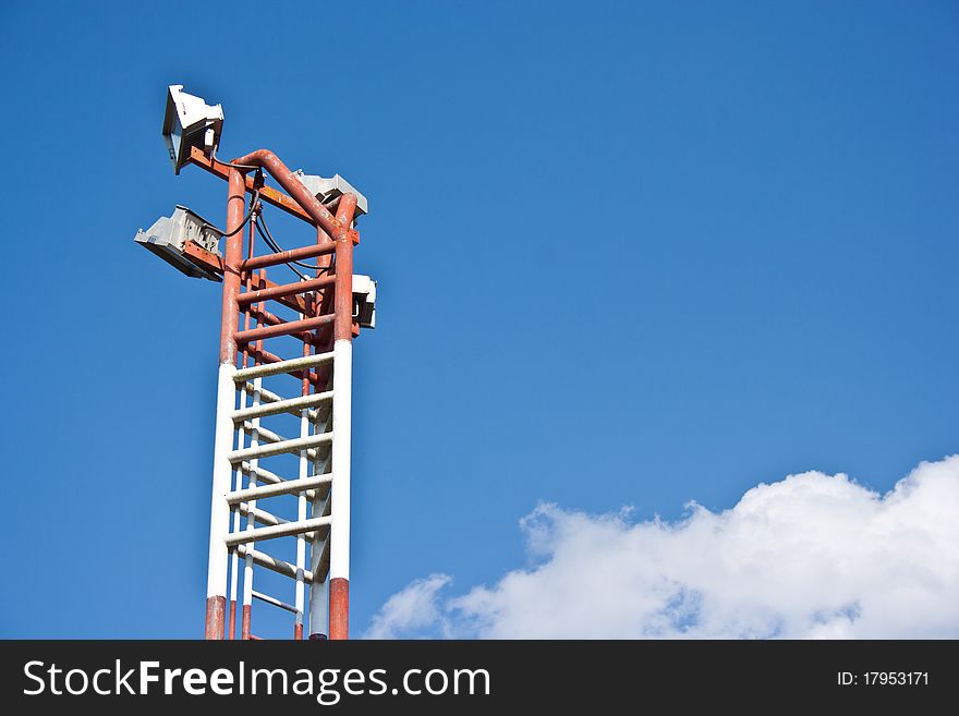 Light post with blue sky