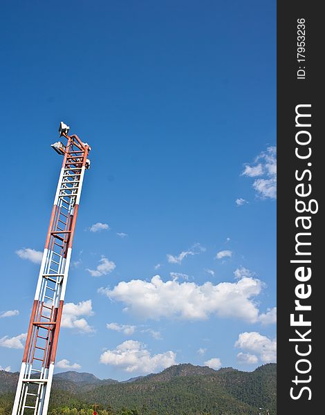 Light post with blue sky