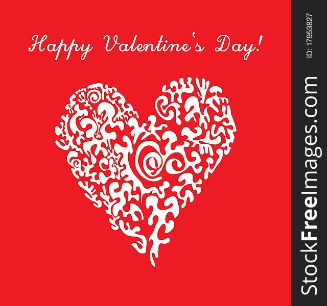 Valentine background with heart and design