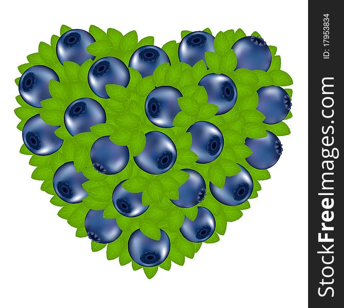 Heart From Bilberry. Vector