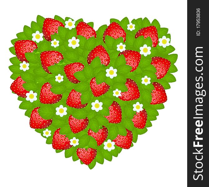 Heart From Strawberry. Vector