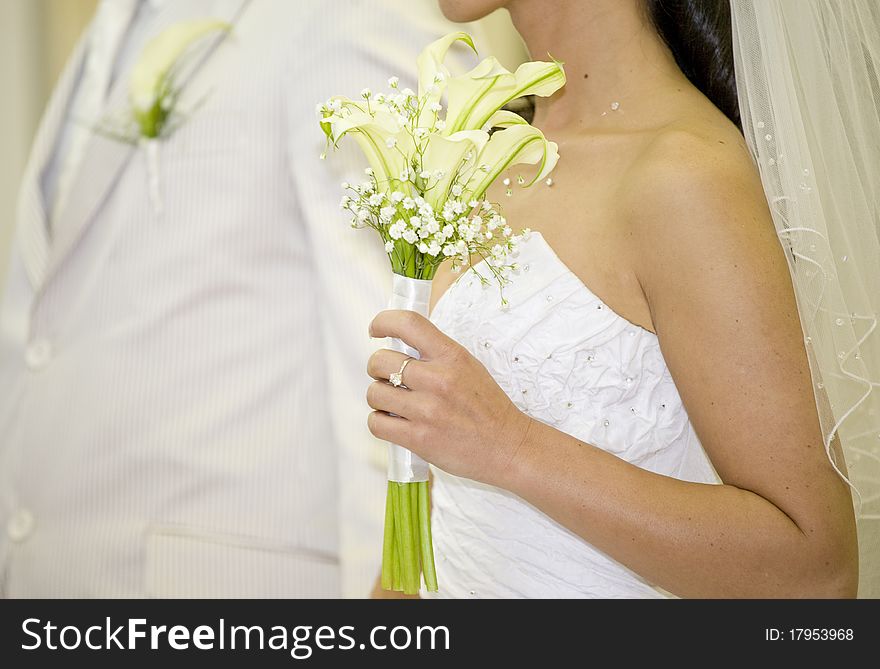 Bride and fiance awaits for mariage ceremony