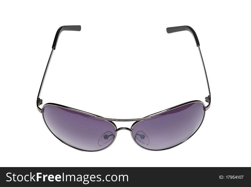 Sunglasses with dark glasses are isolated on a white background