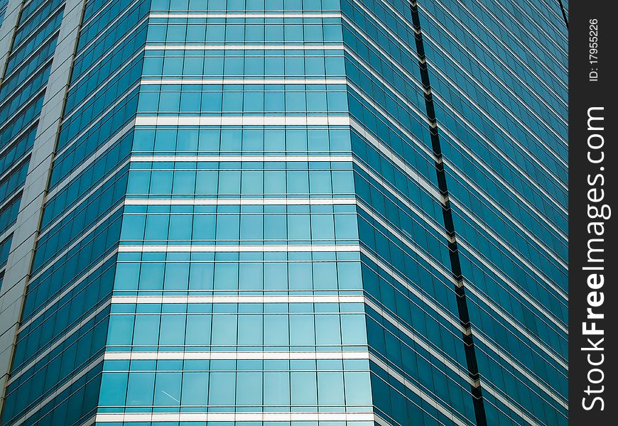 Panel glass windows of modern buildings