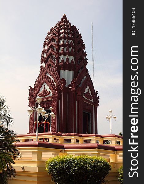 Thai design, red pagoda in Thailand. Thai design, red pagoda in Thailand