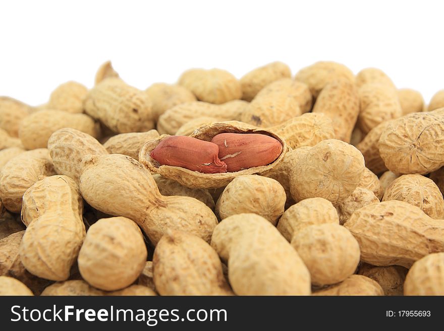 Raw brown Peanut Shell Pile