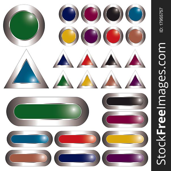 Colorful metal buttons