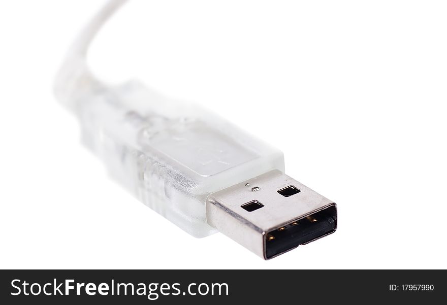 Cable plug on the white background. Cable plug on the white background