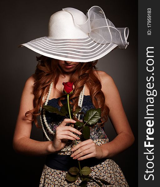 Portrait of beauty girl. studio shot