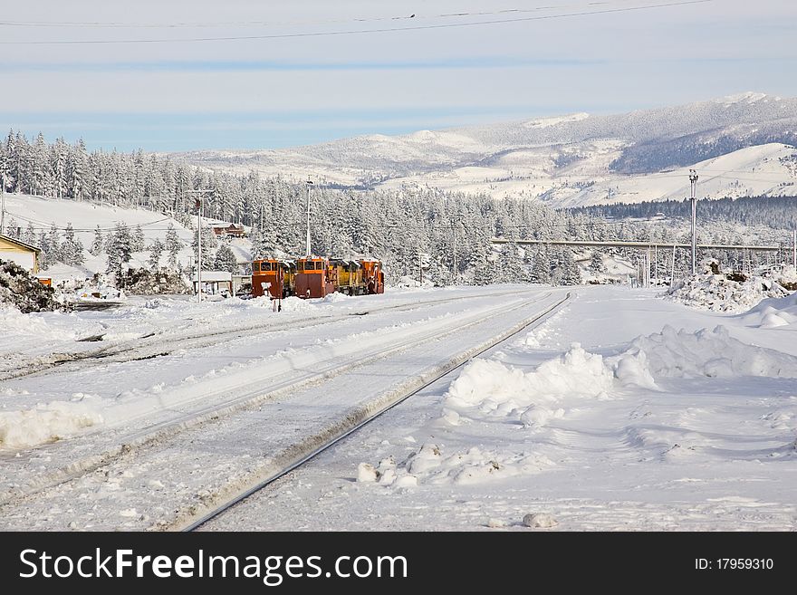 Winter scenic of the Truckee California railroad depot