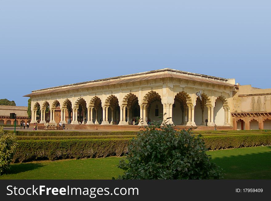 Inside the Agra Fort, one of the buildings.