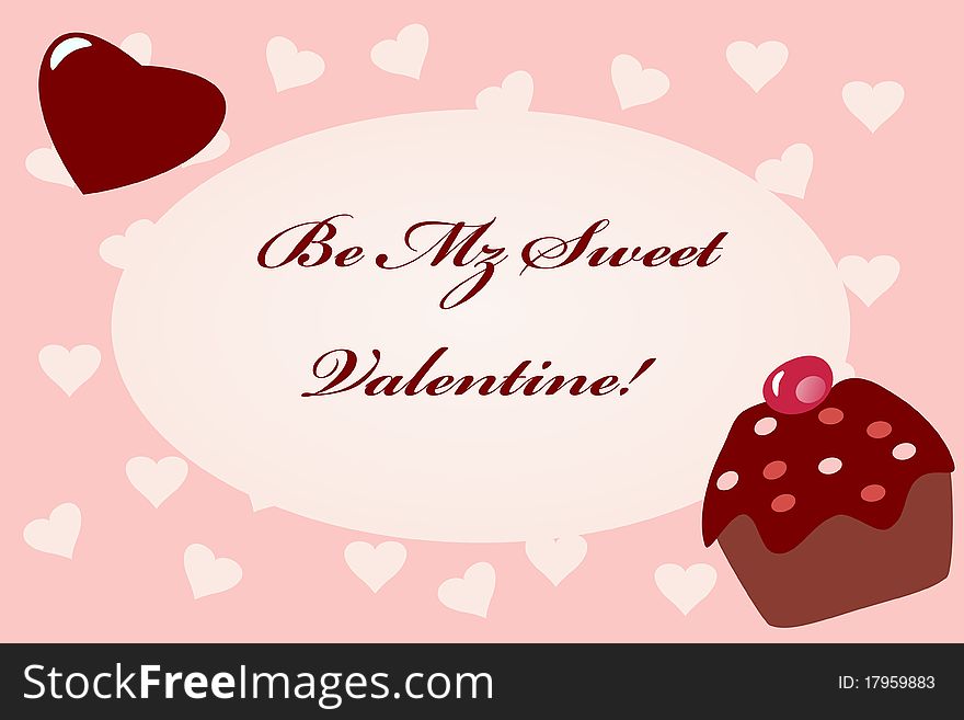 Cupcake Heart Valentine Card
