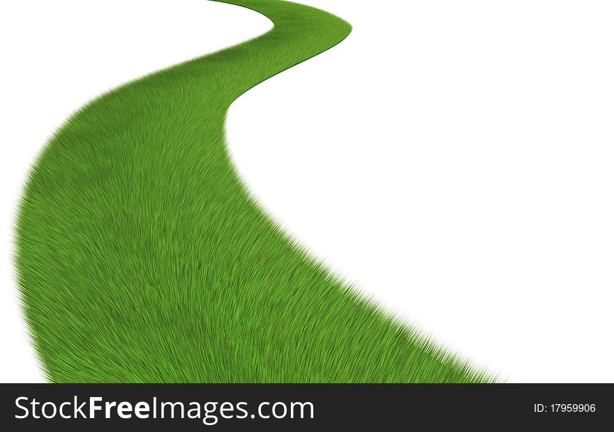 3d rendered image - isolated path of green grass