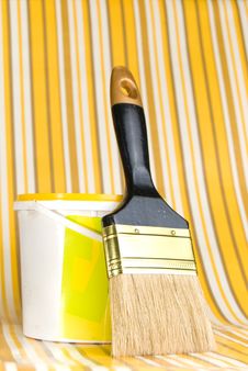 Paint And Brush Royalty Free Stock Photography