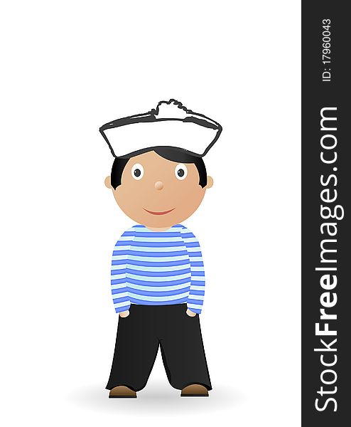 illustration the cheerful seaman in a uniform.