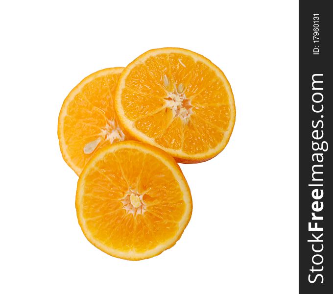 The orange slices in row abstract background