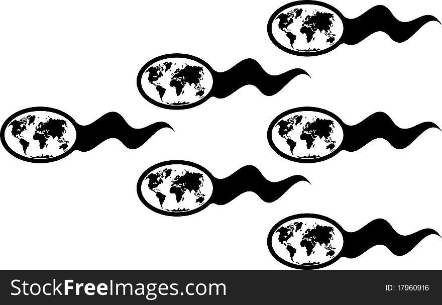 New worlds in spermatozoons. illustration