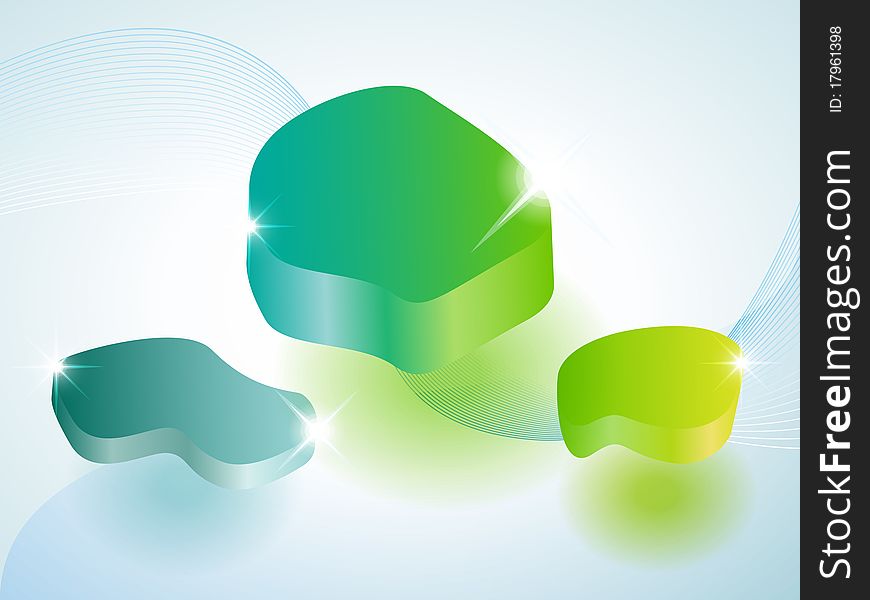 Vector green abstract shapes with space for your text