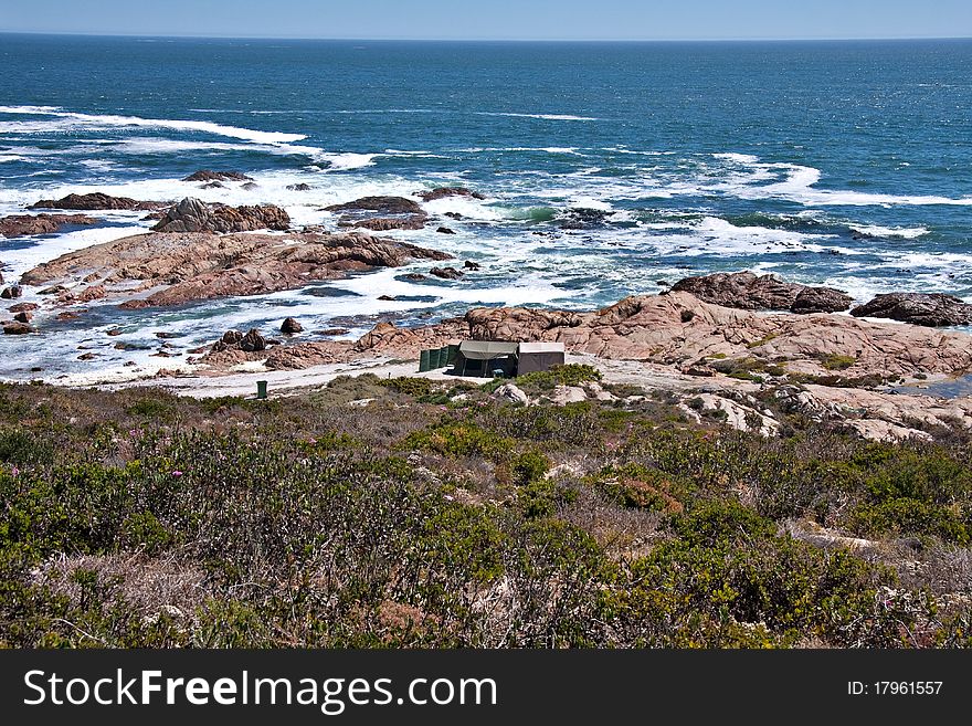 Camping vacation at the seashore