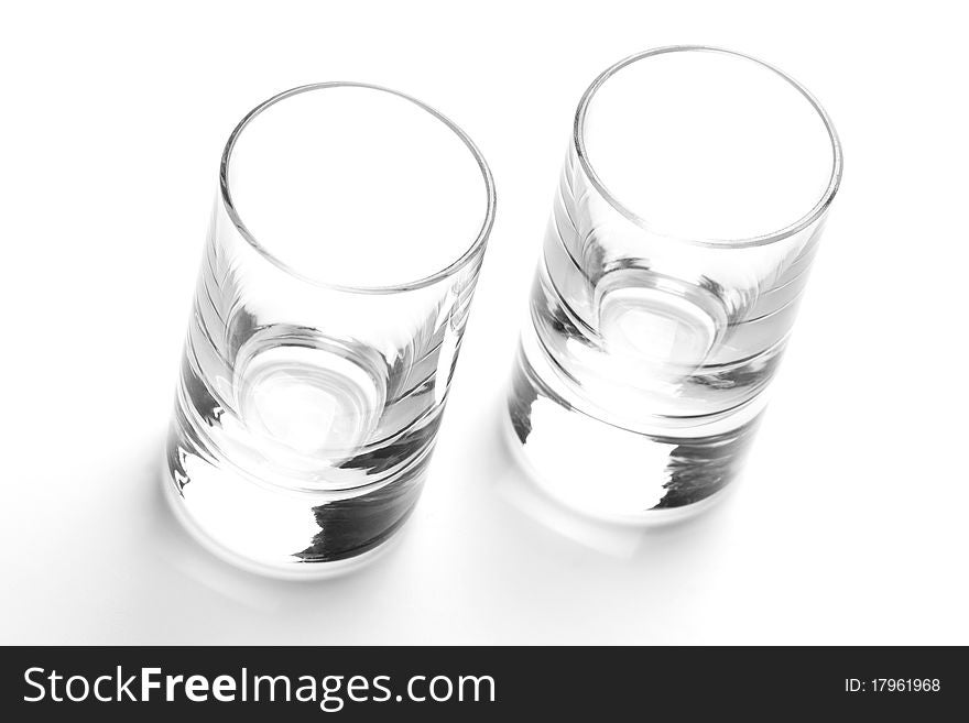 Two glass on a white background.