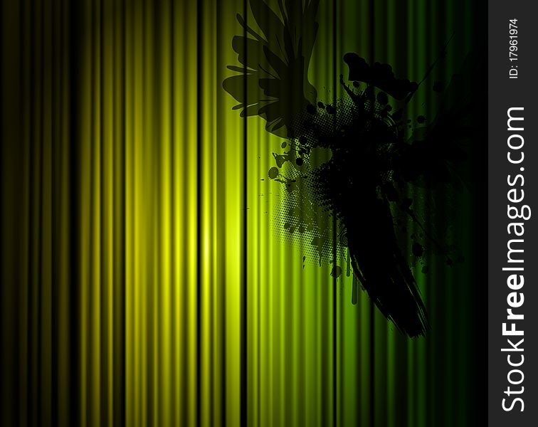 Dark illustration with bird with green light. Dark illustration with bird with green light.