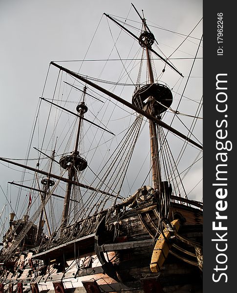 Detail of Neptune Galleon, used by R. Polansky for the movie Pirates