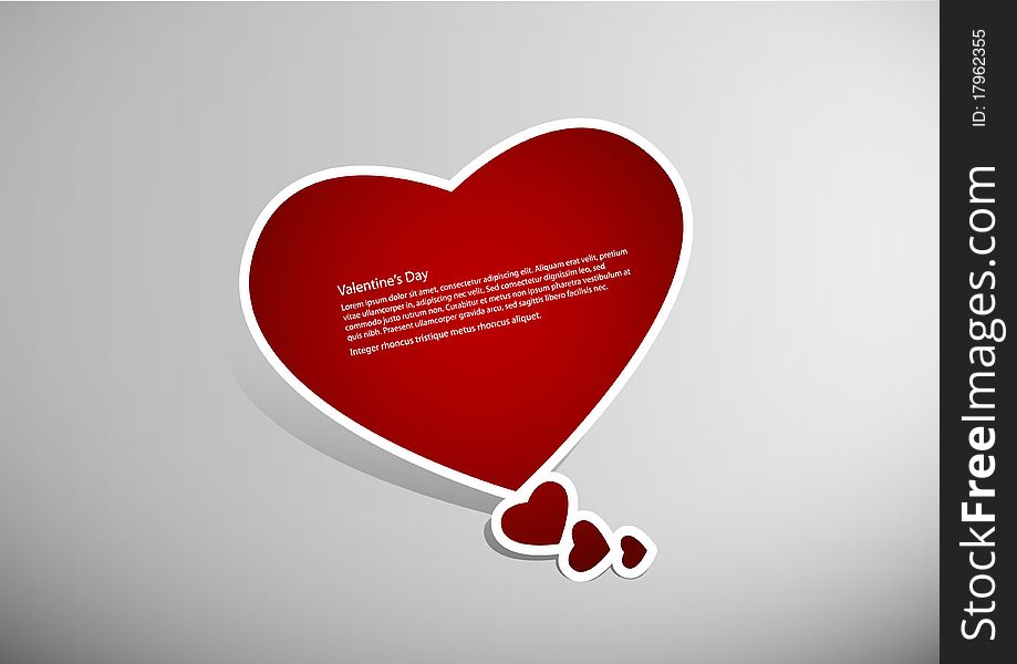 Valentine's heart message bubble. Vector art