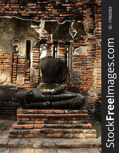 No head buddha Image at Wat Mahathat,statue of buddha,Ayutthaya,Thailand